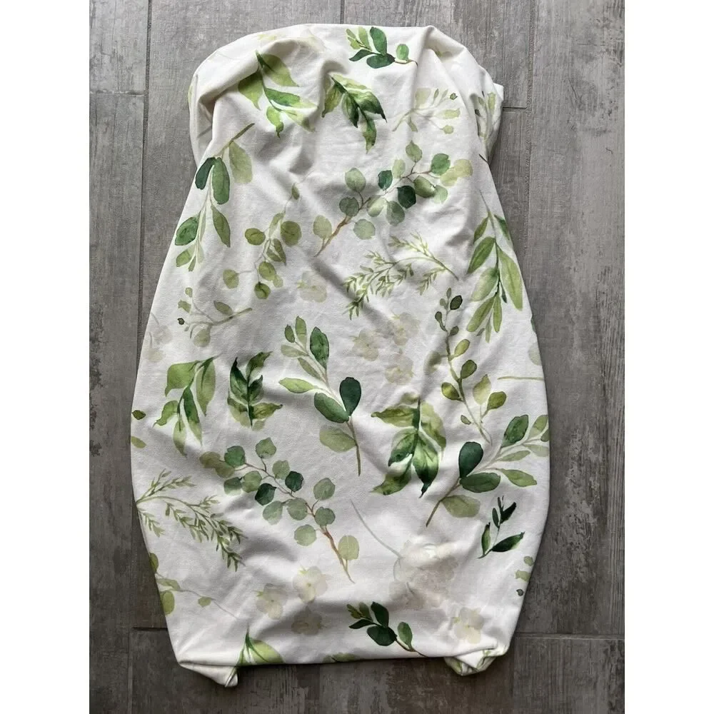 Baby Girl Nursery Diaper Changing Pad Cover Watercolor Floral Greenery Boho